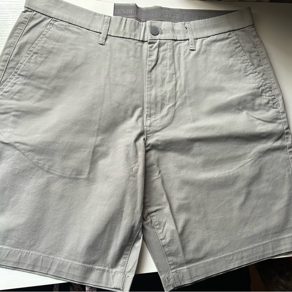 NWT English Laundry Gray Flat Front Men cotton Shorts size 34